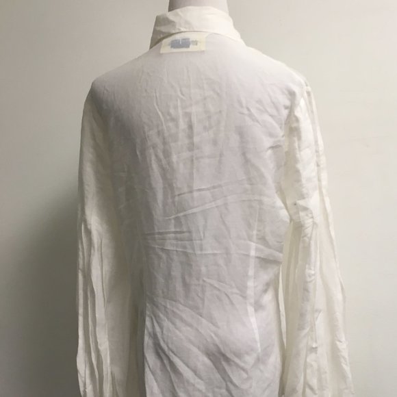 Trelise Cooper white sheer gauze cotton shirt M L - Picture 4 of 6